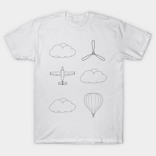 Flight themed pattern T-Shirt